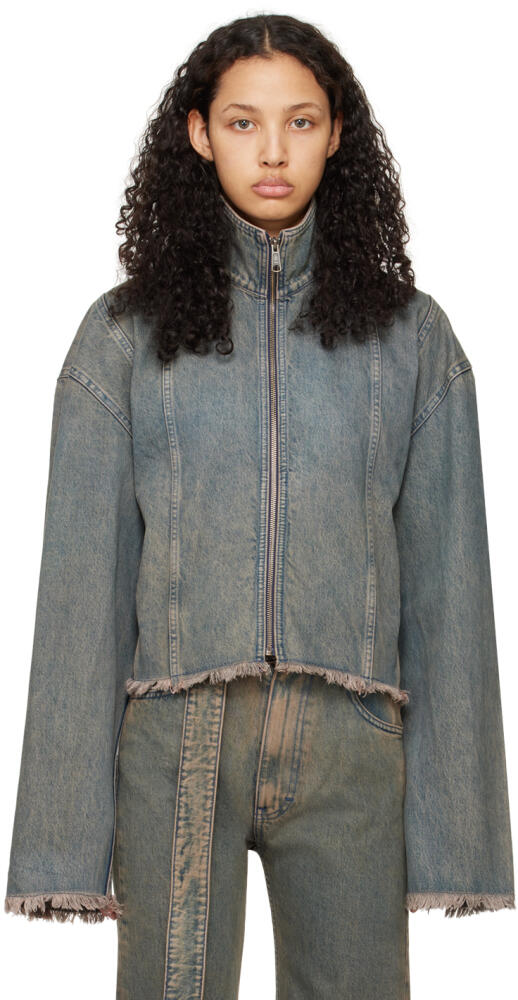 Jade Cropper Gray Oversized Belted Denim Jacket Cover