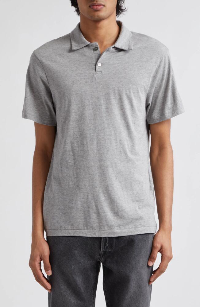 John Elliott Heathered Cotton & Cashmere Polo in Grey Cover