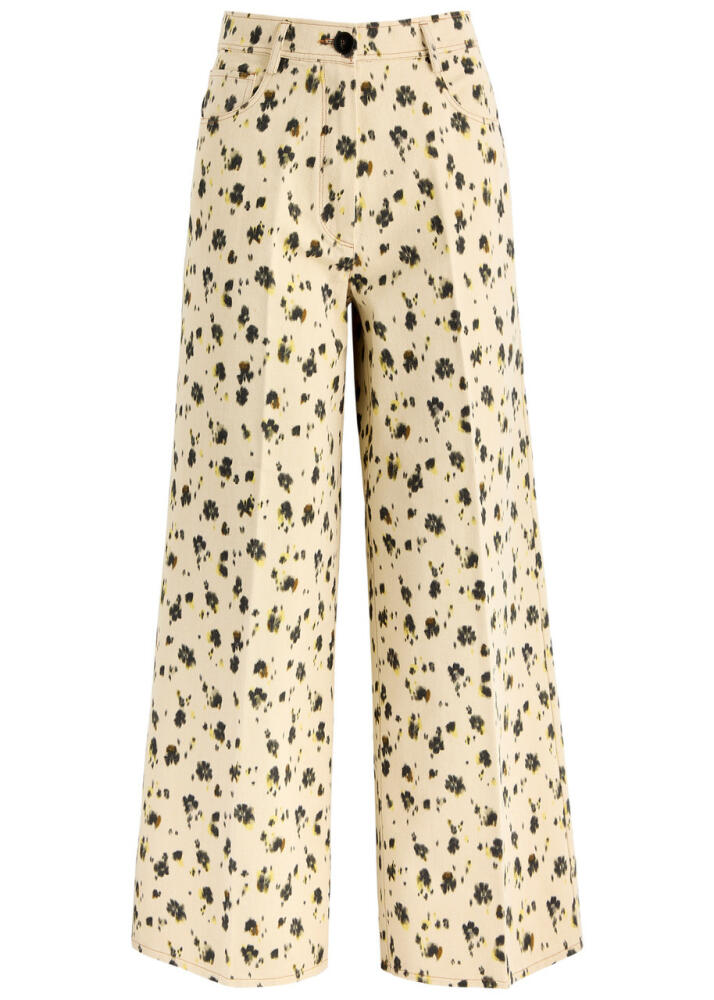 Forte_forte Printed Wide-leg Jeans - Ivory Cover