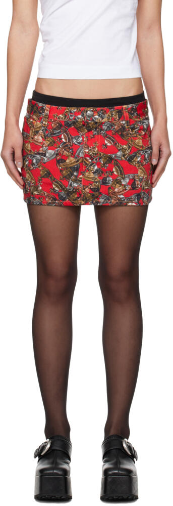 Vivienne Westwood Red Foam Denim Miniskirt Cover