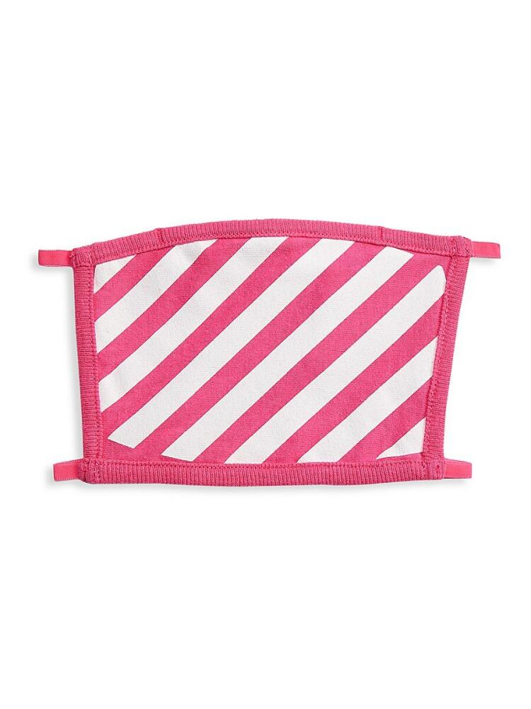 Off-White Women's Diagonal Stripe Face Mask - Pink White Cover