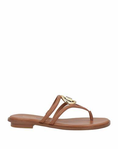 Michael Michael Kors Woman Thong sandal Camel Soft Leather Cover