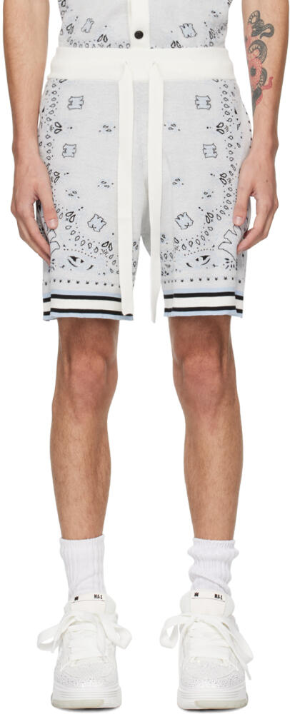 AMIRI White & Blue Bandana Shorts Cover