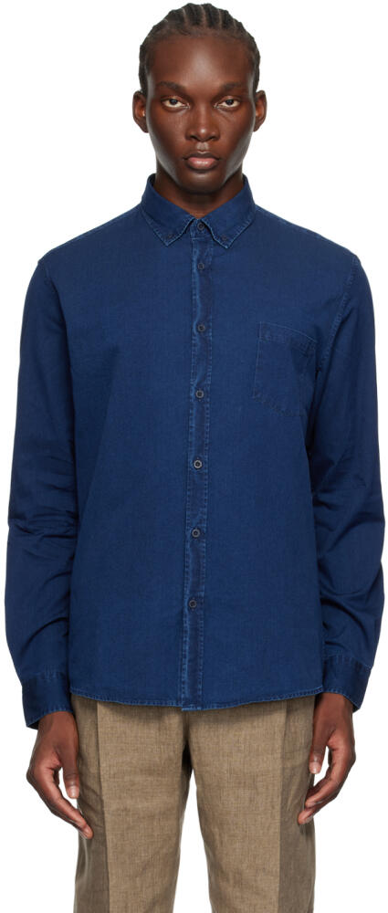 Sunspel Indigo Button-Down Denim Shirt Cover