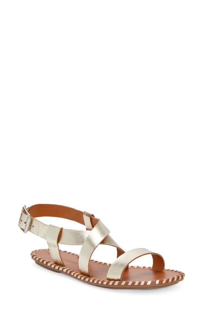 Lucky Brand Zelek Ankle Strap Sandal in Gold Platino Cabral Cover