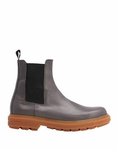 8 By Yoox Rubber Leather Chelsea Boot Man Ankle boots Grey Calfskin Cover