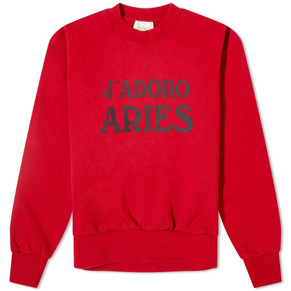 Aries Women's J'Adoro Crew Sweat in Red Cover