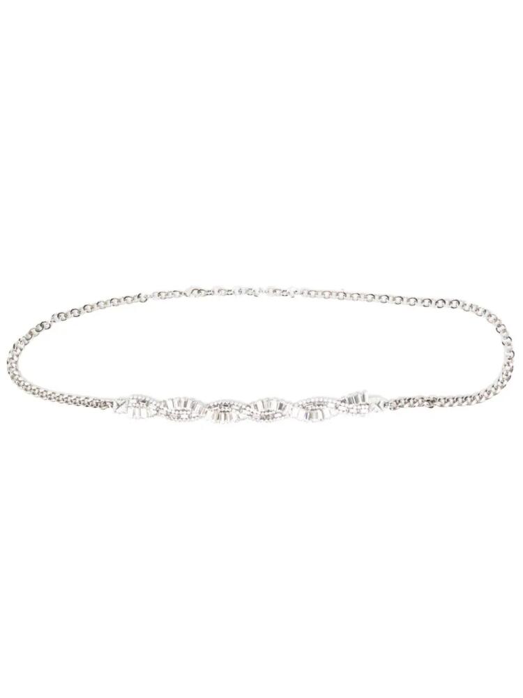 Alessandra Rich crystal braid belt - Silver Cover