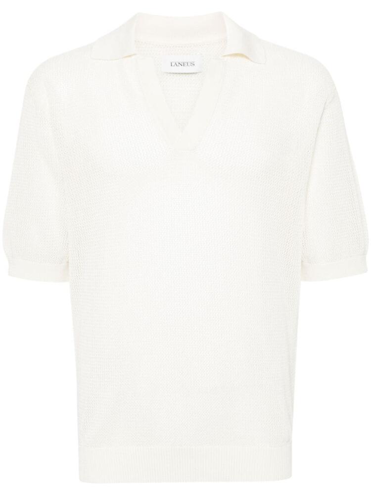 Laneus mesh cotton polo shirt - Neutrals Cover