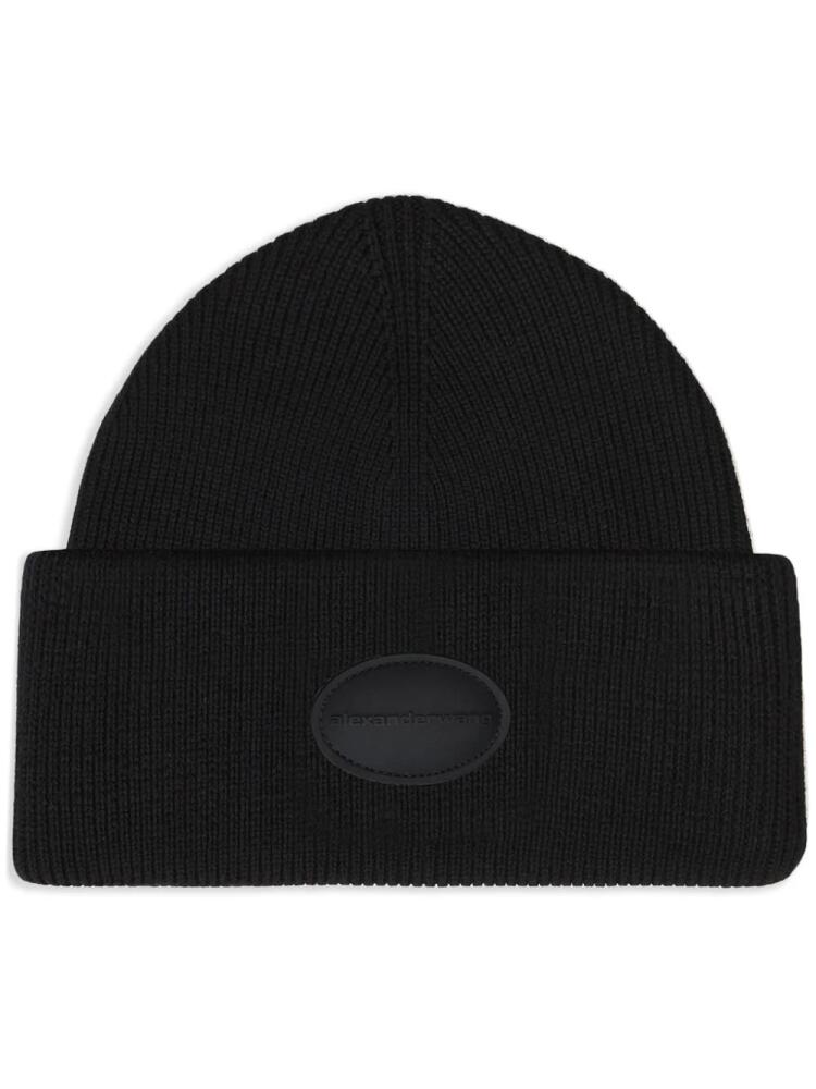 Alexander Wang logo-patch beanie - Black Cover