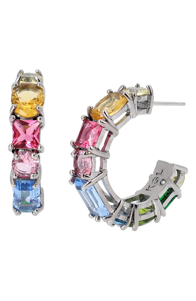 Kurt Geiger London Mixed Crystal Hoop Earrings in Multi Cover