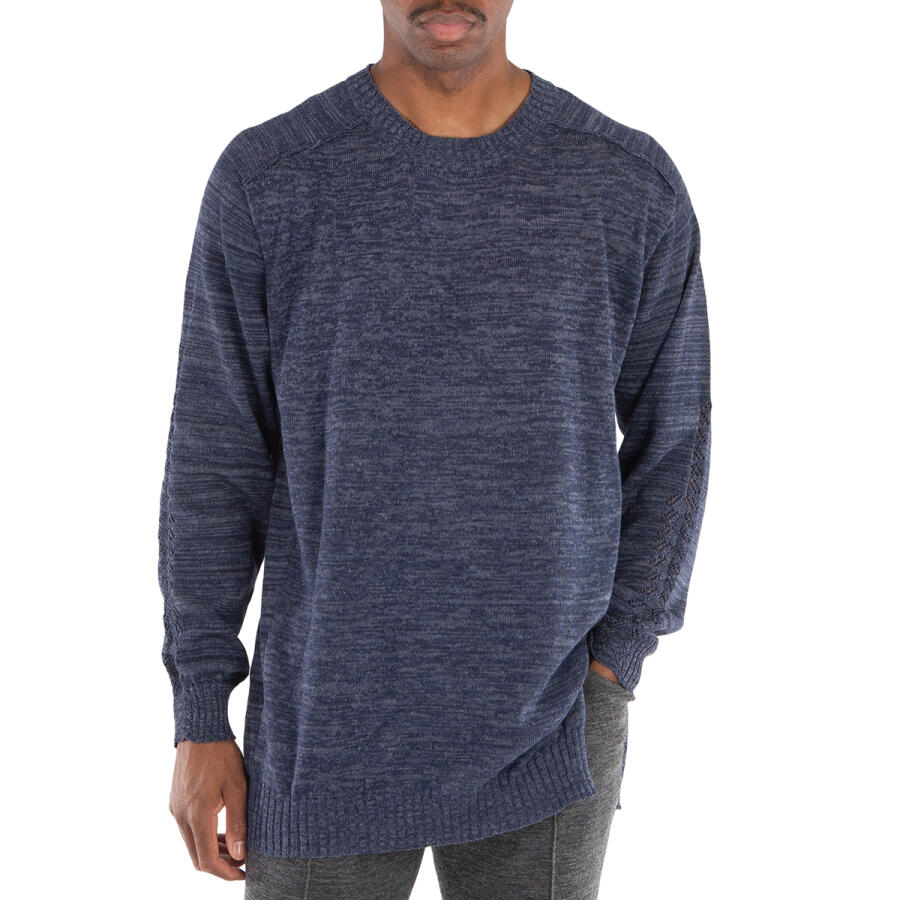 Yohji Yamamoto Navy Embroidery High Neck Po Sweater Cover