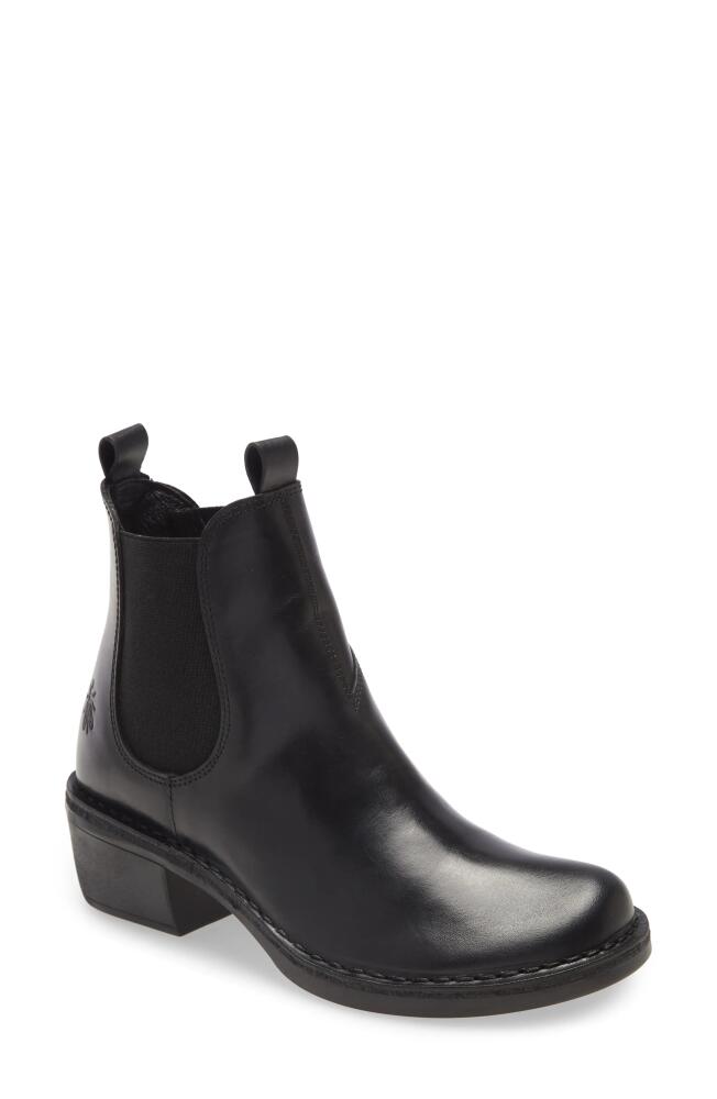 Fly London Meme Chelsea Boot in Black Leather Cover