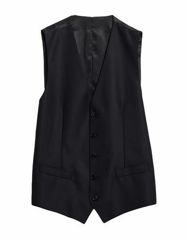 Dolce & gabbana Man Tailored Vest Midnight blue Virgin Wool, Silk Cover