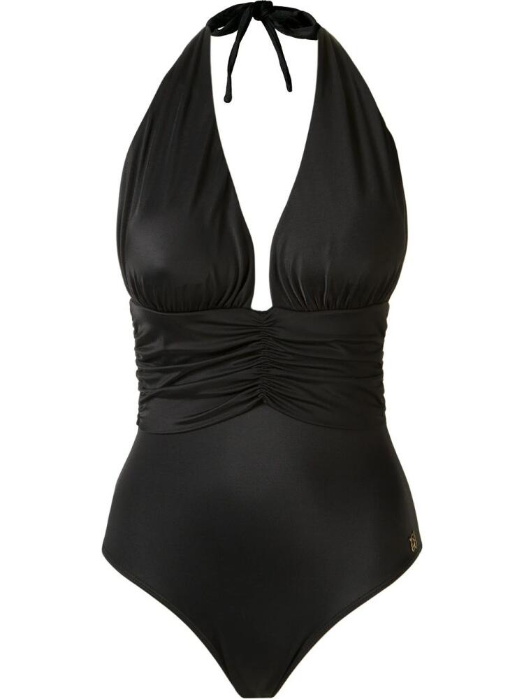 Brigitte deep v-neck swimsuit - Black Cover