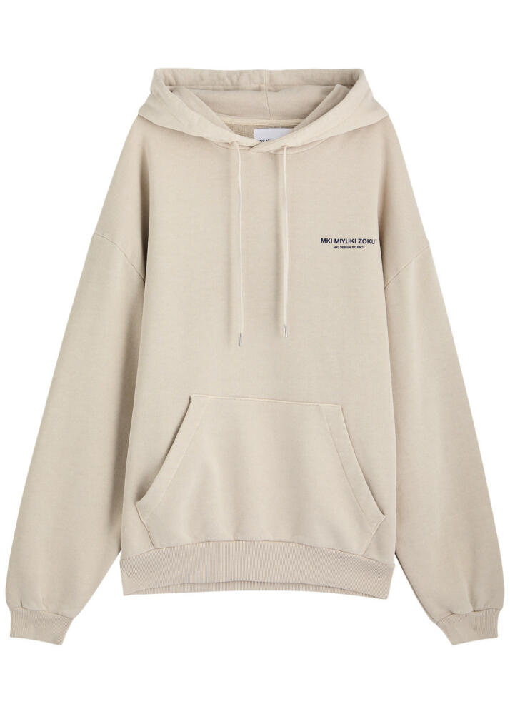 Mki Miyuki Zoku Hooded Logo-print Cotton-blend Sweatshirt - Beige Cover