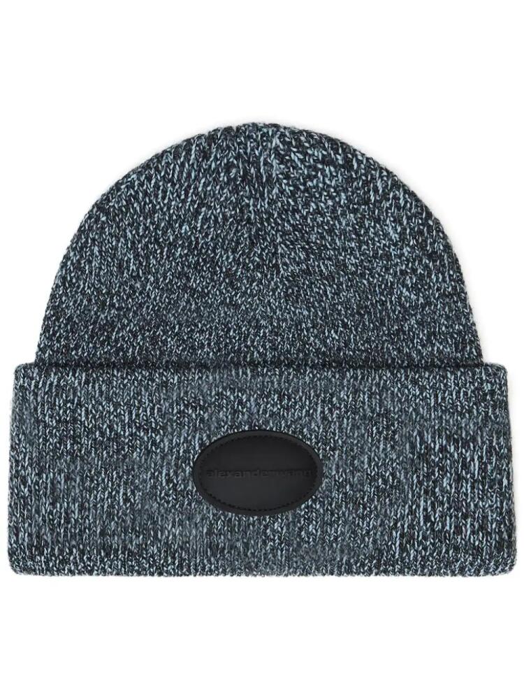 Alexander Wang logo-patch beanie - Blue Cover