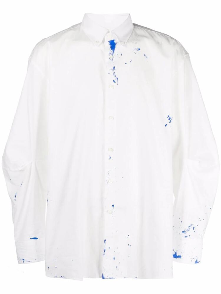 Ader Error paint-splatter long-sleeve shirt - White Cover