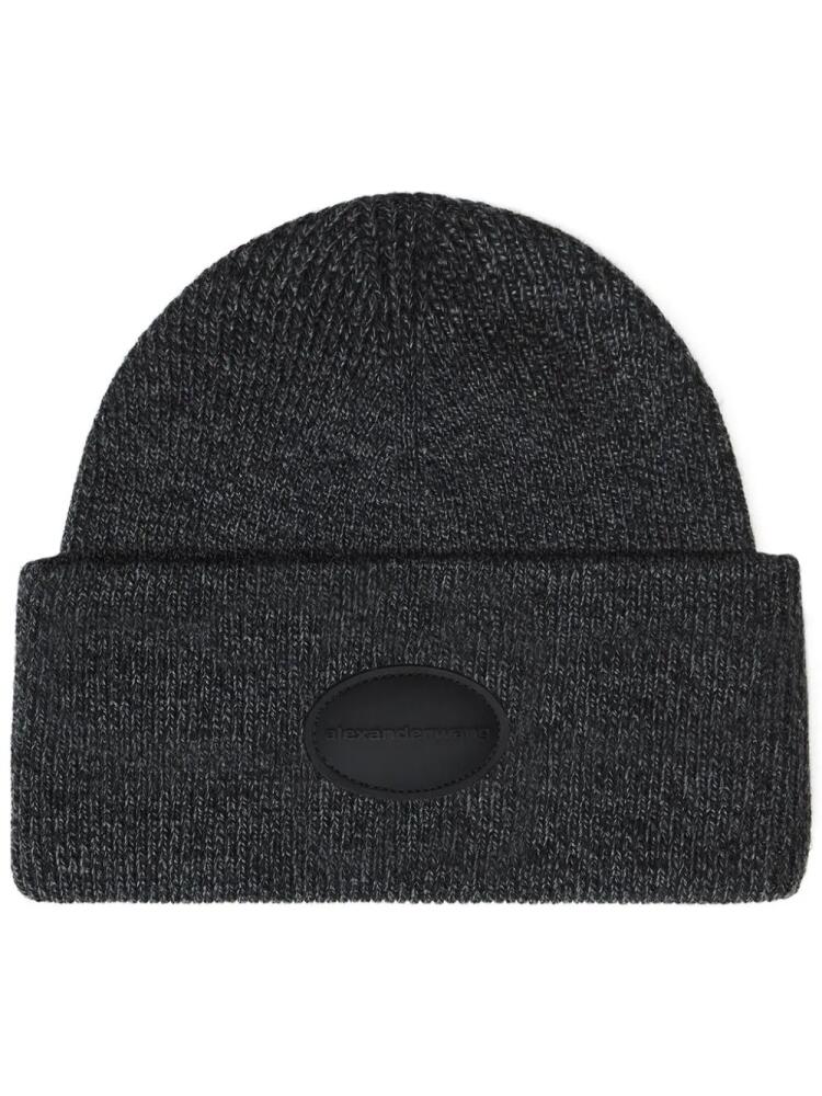 Alexander Wang logo-patch beanie - Black Cover