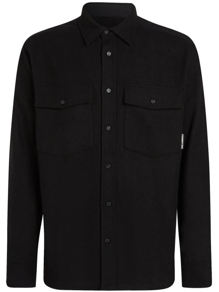 Karl Lagerfeld logo-tab overshirt - Black Cover