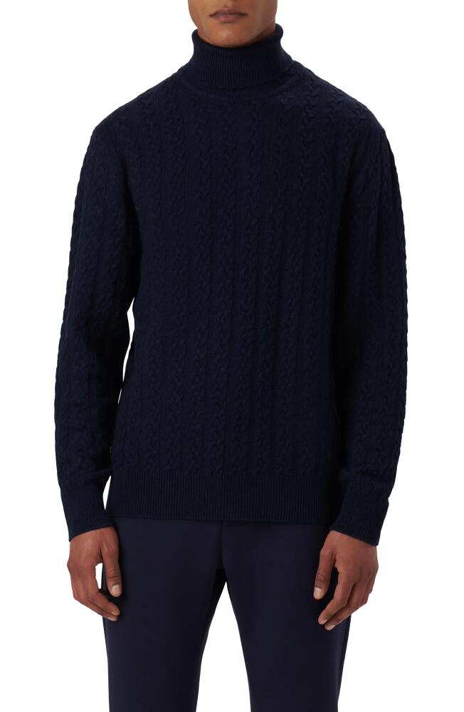 Bugatchi Cabled Turtleneck in Navy Cover