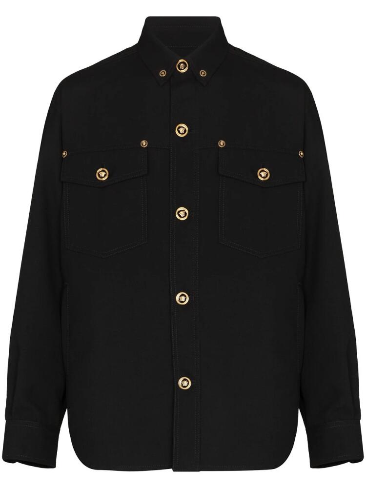 Versace Gabardine wool shirt jacket - Black Cover