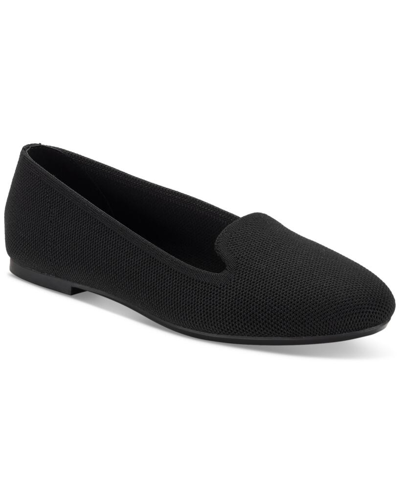 Style & Co Alyson Slip-On Loafer Flats, Created for Macy's - Black Knit Cover