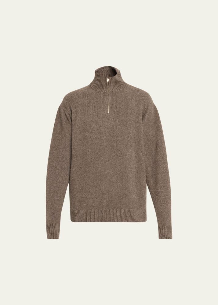 The Elder Statesman Men's Cashmere Quarter-Zip Sweater Cover