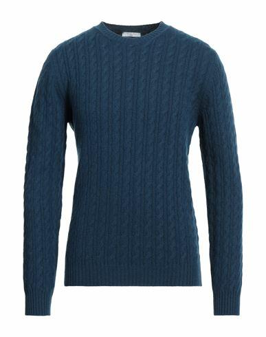 Boglioli Man Sweater Blue Wool, Cashmere Cover