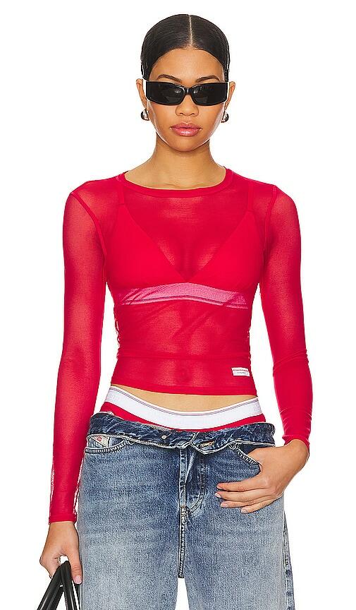 Alexander Wang Bodycon Long Sleeve Tee in Red Cover