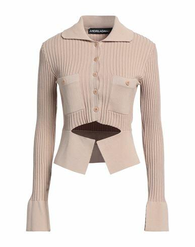 Andreādamo Woman Cardigan Beige Viscose, Polyester, Polyamide, Elastane Cover