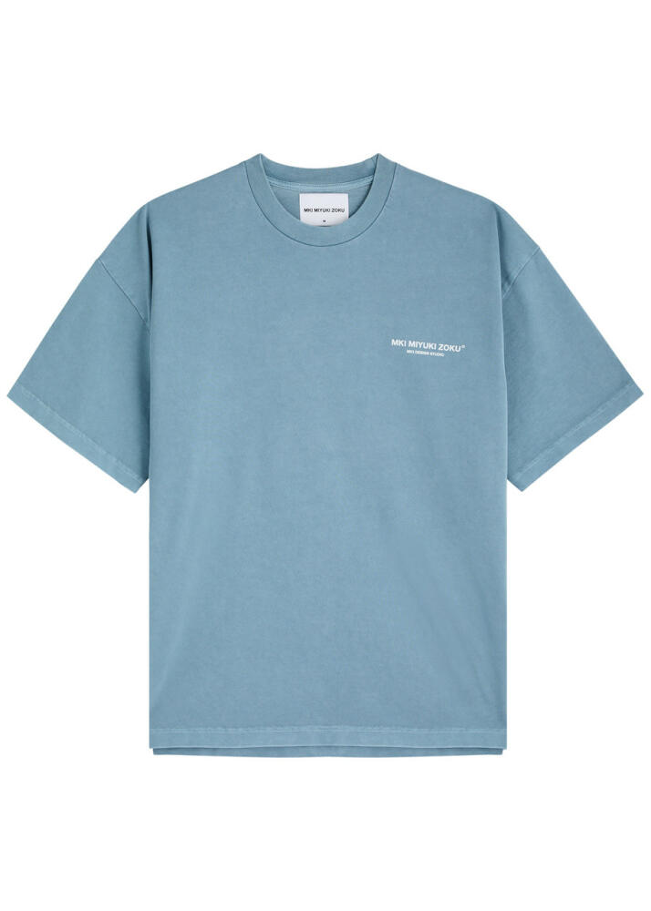 Mki Miyuki Zoku Logo-print Cotton T-shirt - Blue Cover