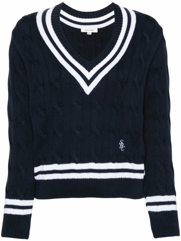 Sporty & Rich SRC cable-knit jumper - Blue Cover