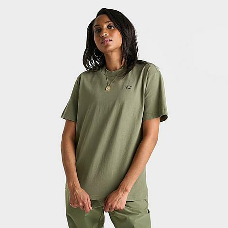 New Balance Women's Athletics Jersey T-Shirt in Green/Olive Green Cover