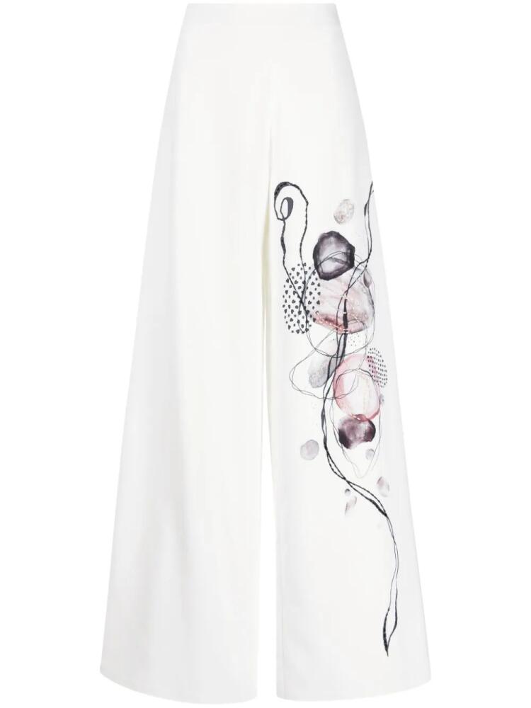 Saiid Kobeisy printed palazzo pants - White Cover