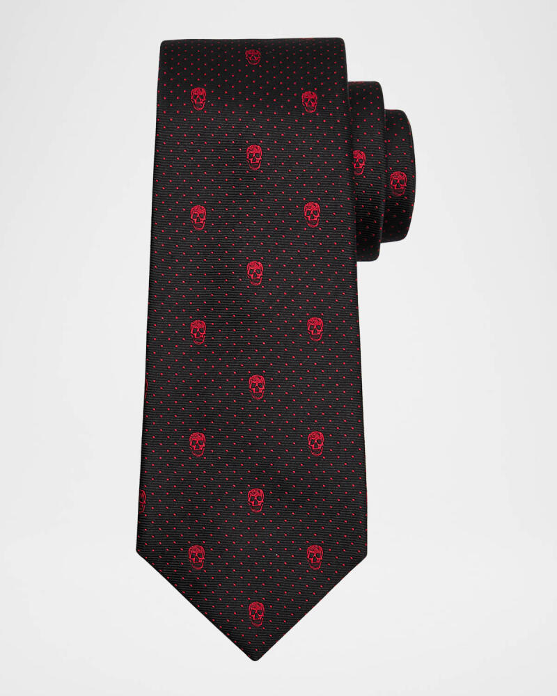 Alexander McQueen Men's Skull & Polka Dot Tie Cover