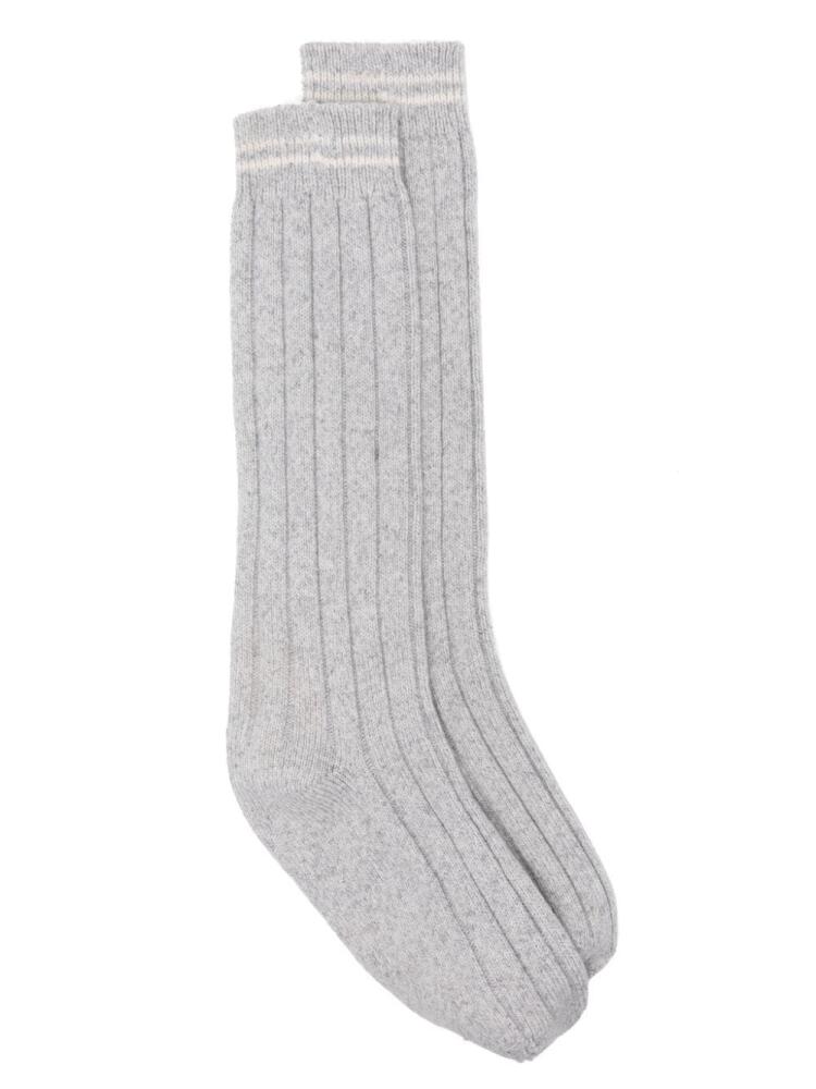 Eleventy ribbed-knit socks - Grey Cover