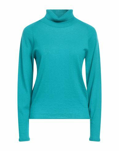 Majestic Filatures Woman Turtleneck Turquoise Cashmere Cover