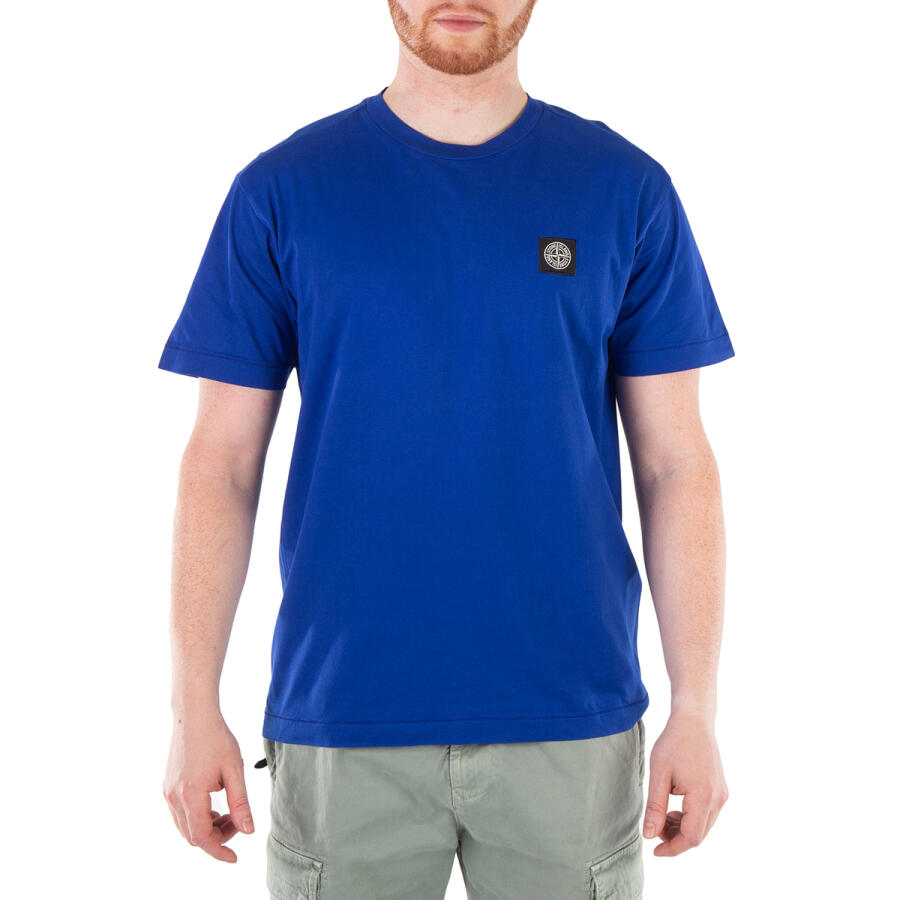 Stone Island Mens Bright Blue Logo T-Shirt Cover