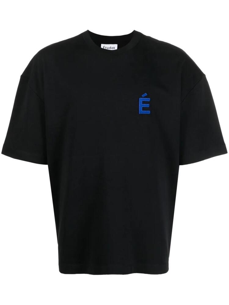 Etudes logo-print organic cotton T-shirt - Black Cover