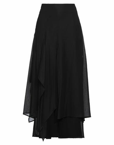 Yohji Yamamoto Woman Maxi skirt Black Cotton, Linen, Ramie Cover