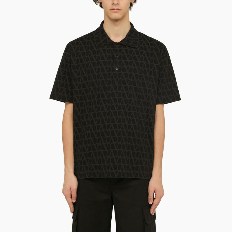 Valentino Black polo with Toile Iconographe print Cover