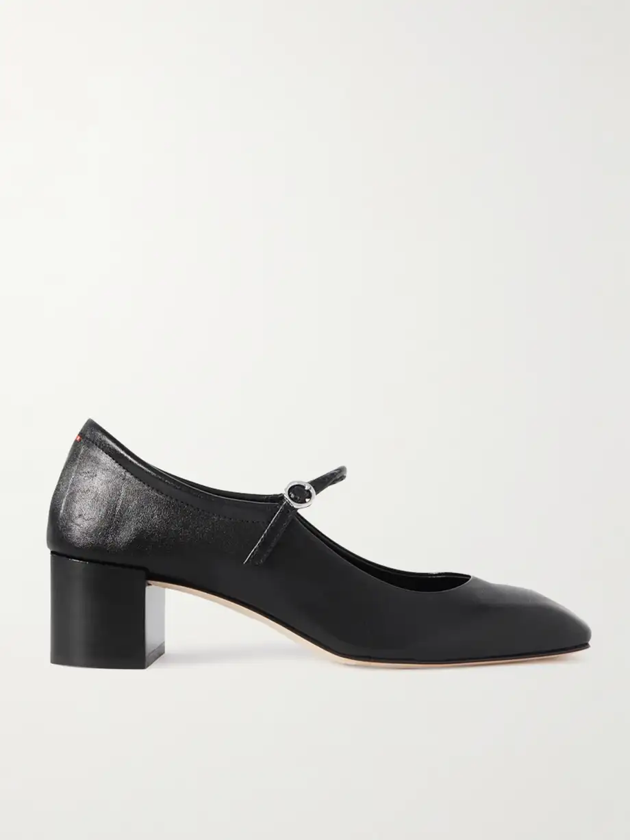 Aeyde - Aline Leather Mary Jane Pumps - Black Cover