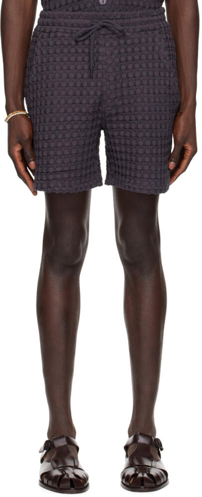 OAS Black Waffle Knit Shorts Cover