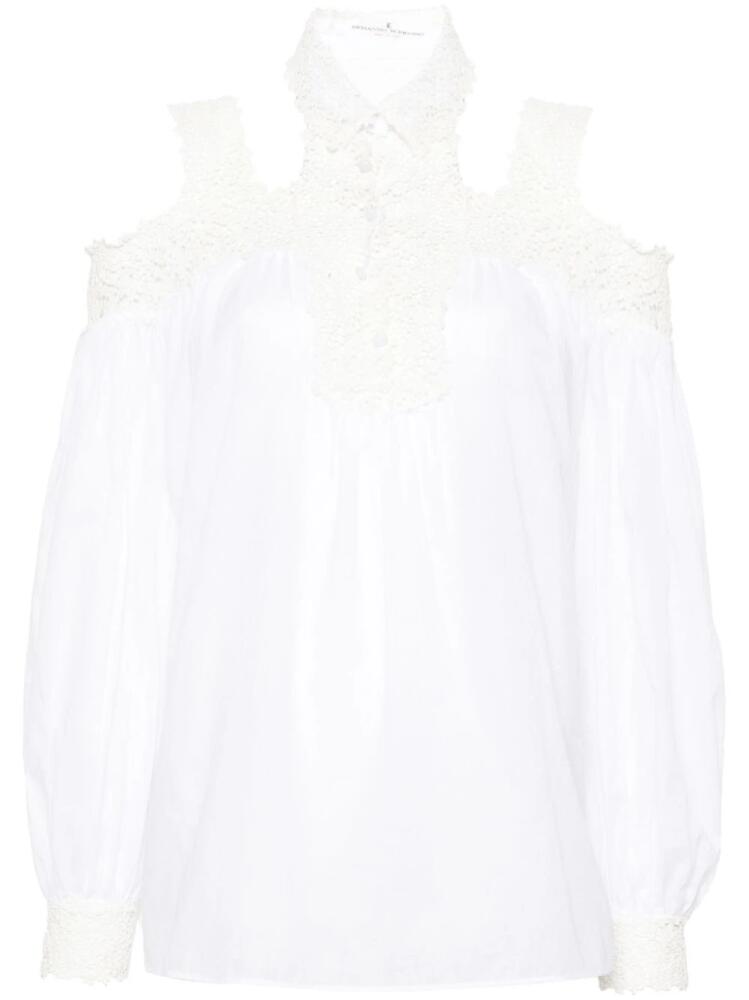 Ermanno Scervino floral-embroidered cotton blouse - White Cover