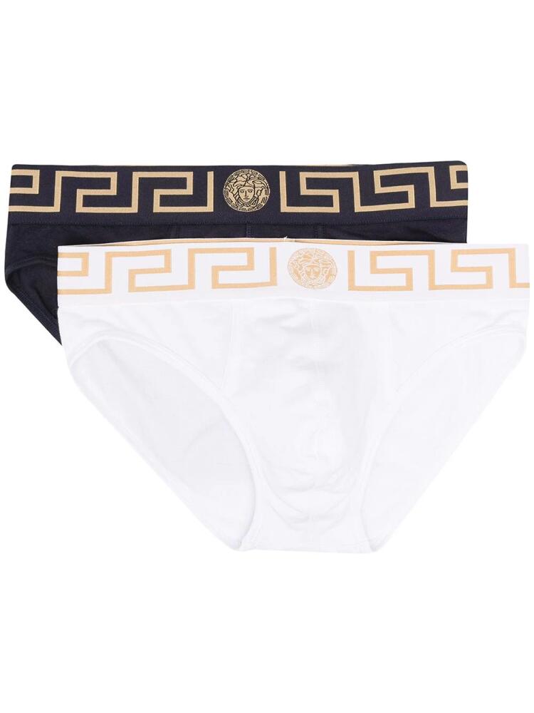 Versace set of two Greca border briefs - White Cover