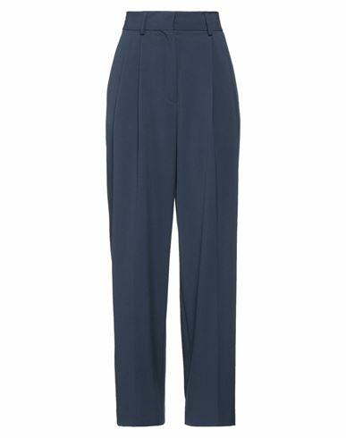 Ottod'ame Woman Pants Navy blue Polyester, Viscose, Elastane Cover