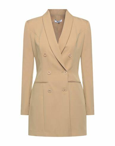 Jijil Woman Overcoat & Trench Coat Beige Polyester, Viscose, Elastane, PBT - Polybutylene terephthalate Cover