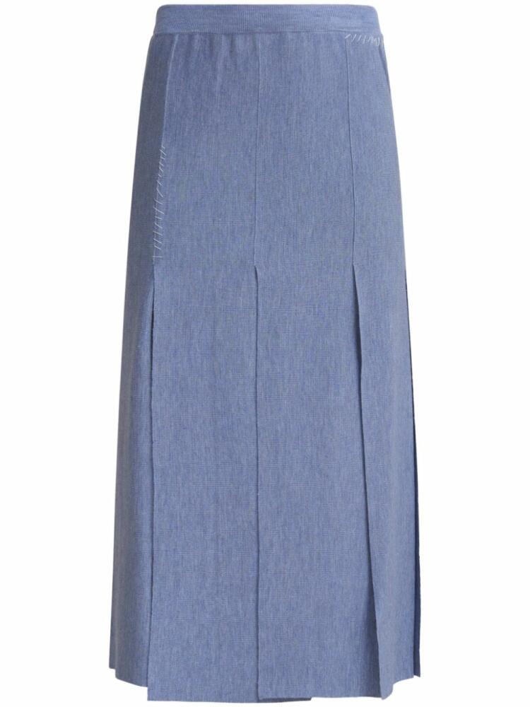 Marni slit-detail fine-knit midi skirt - Blue Cover