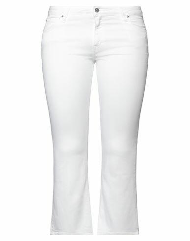 Haikure Woman Jeans White Cotton, Elastomultiester, Elastane Cover